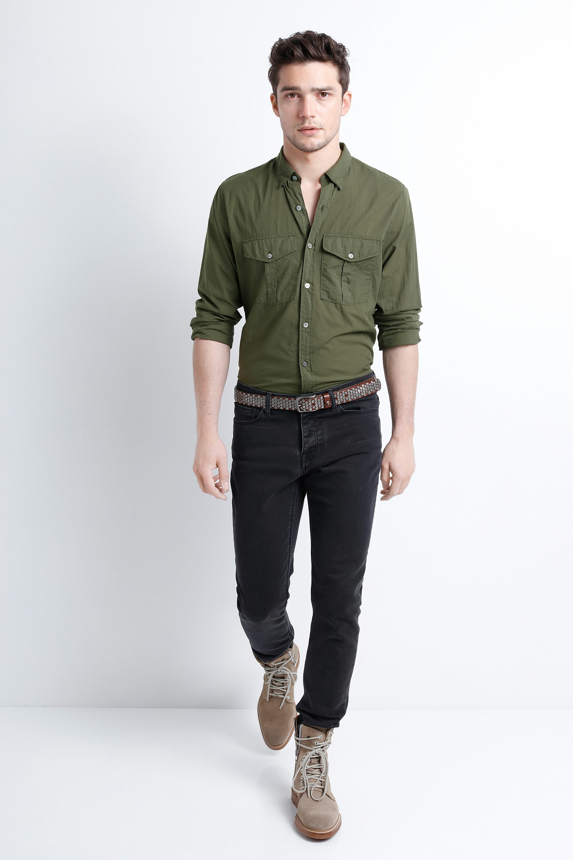 chemise kaki homme