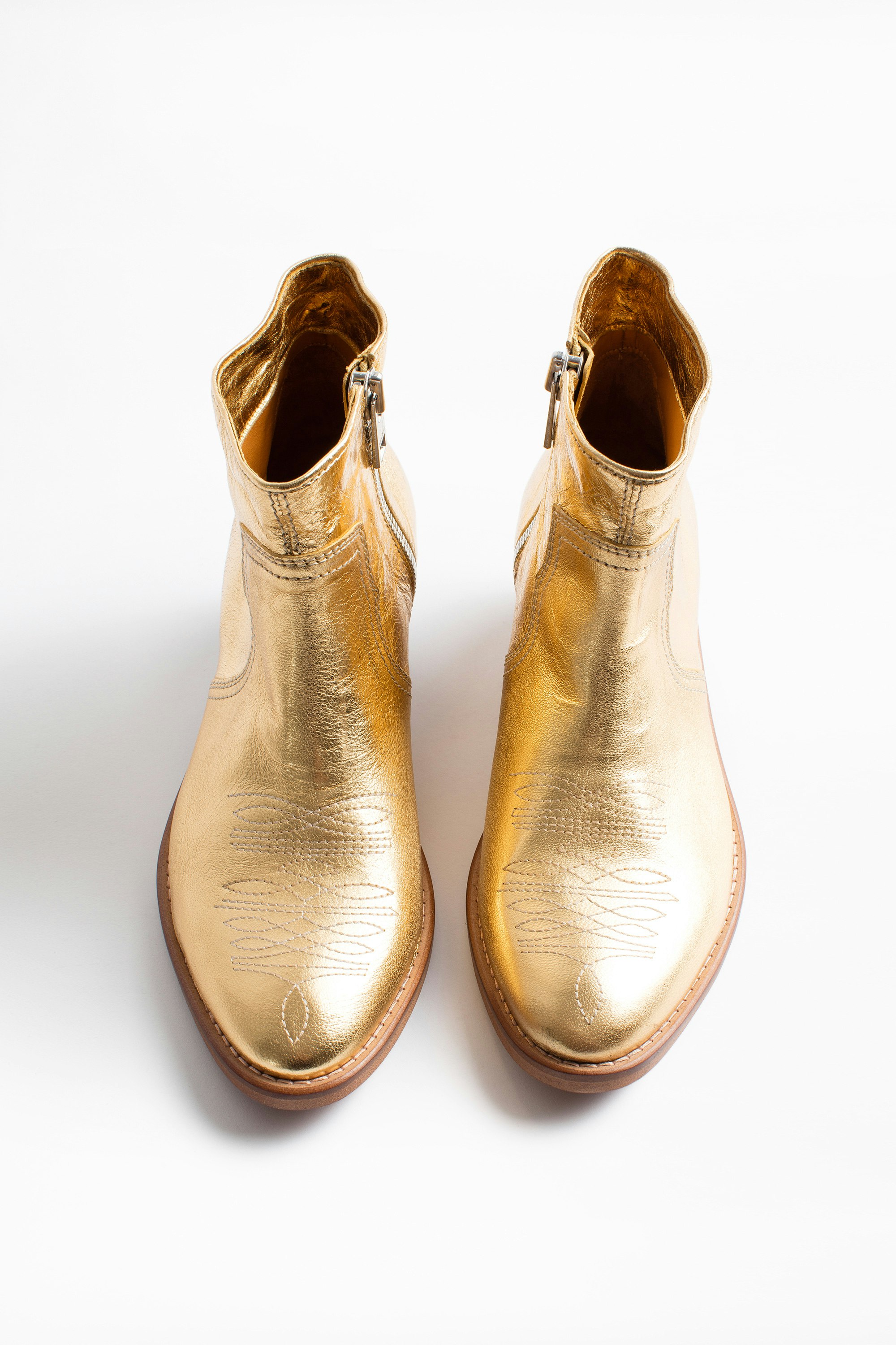 gold ankle boots womens