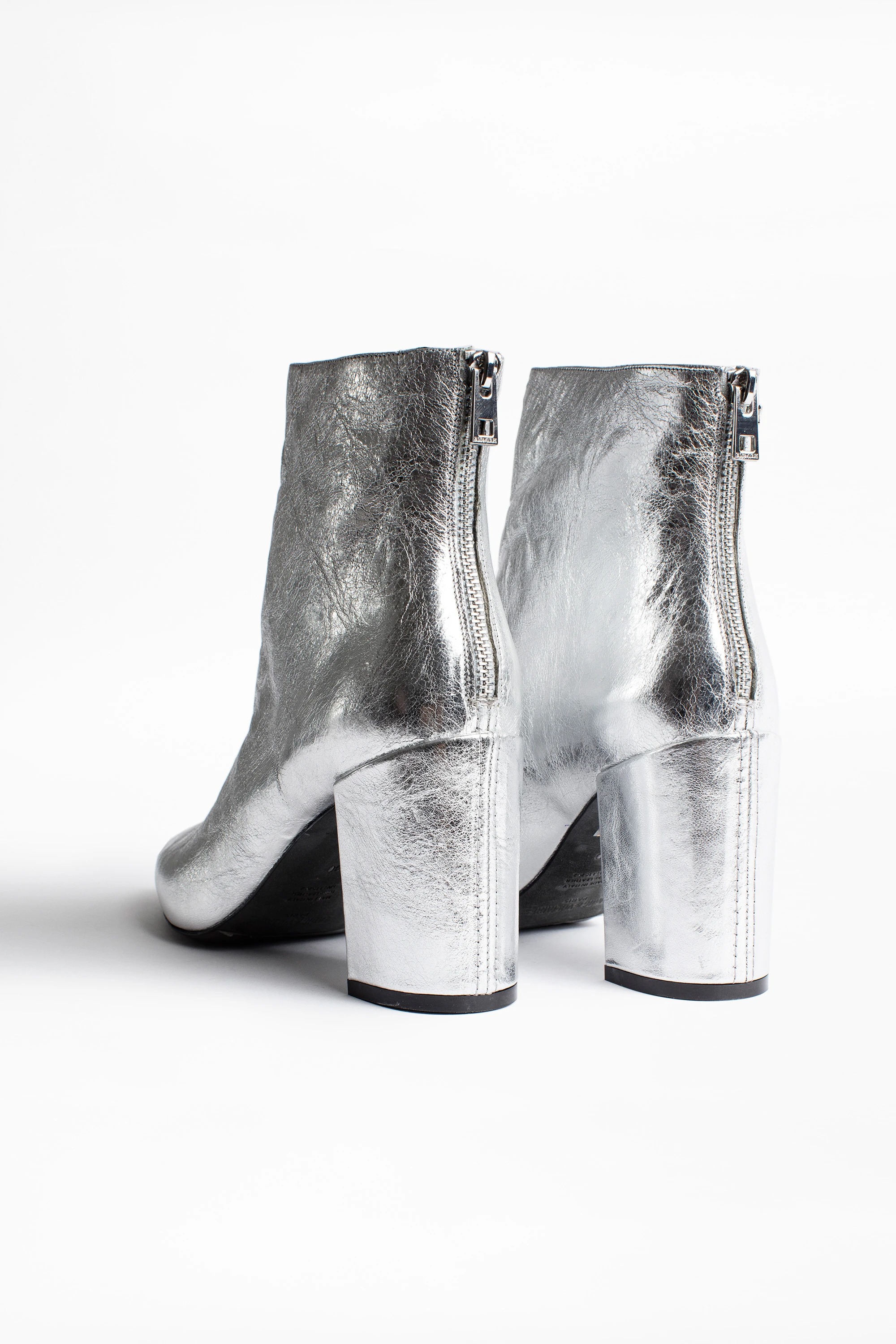 silver ankle boots