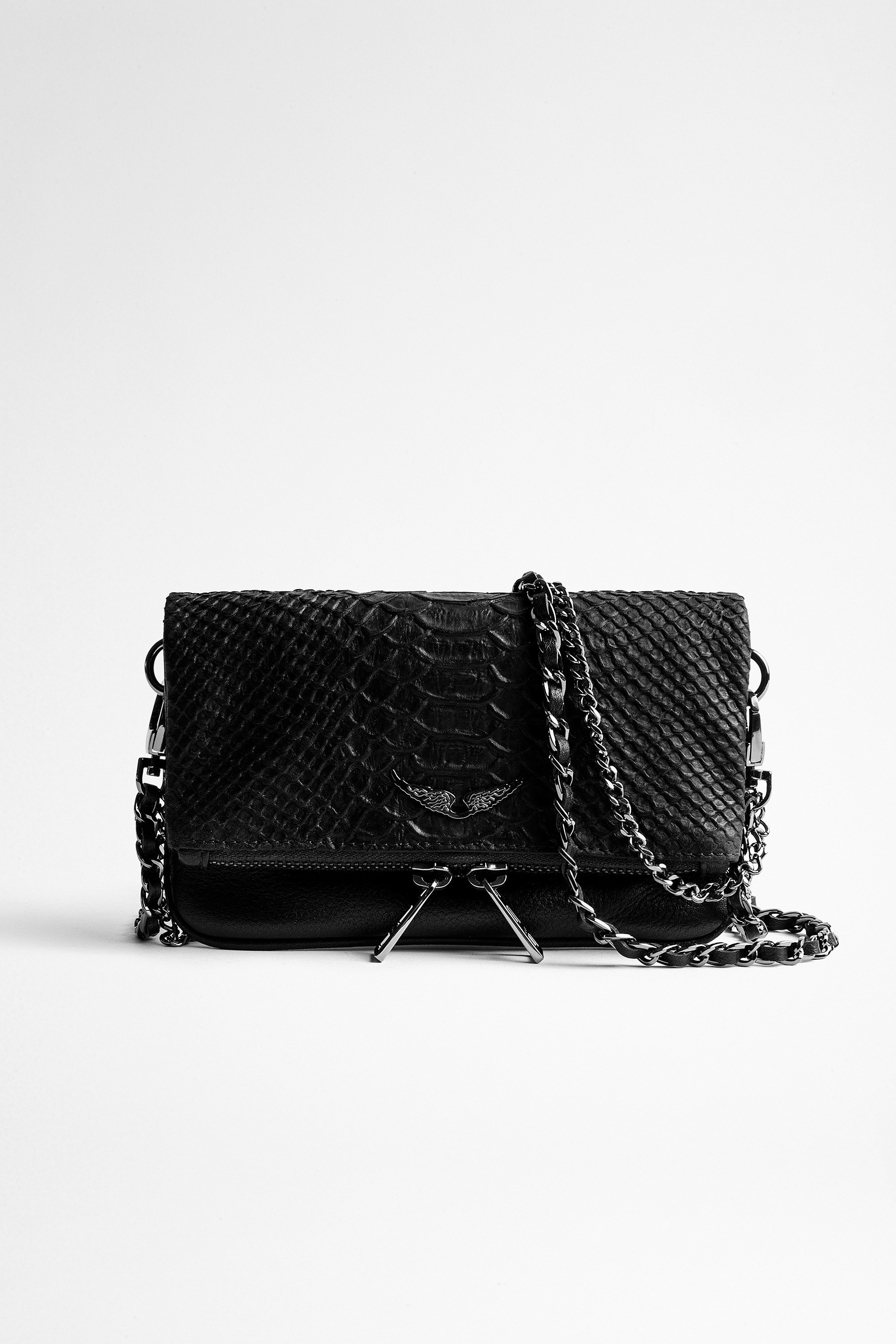 black and white clutch bag