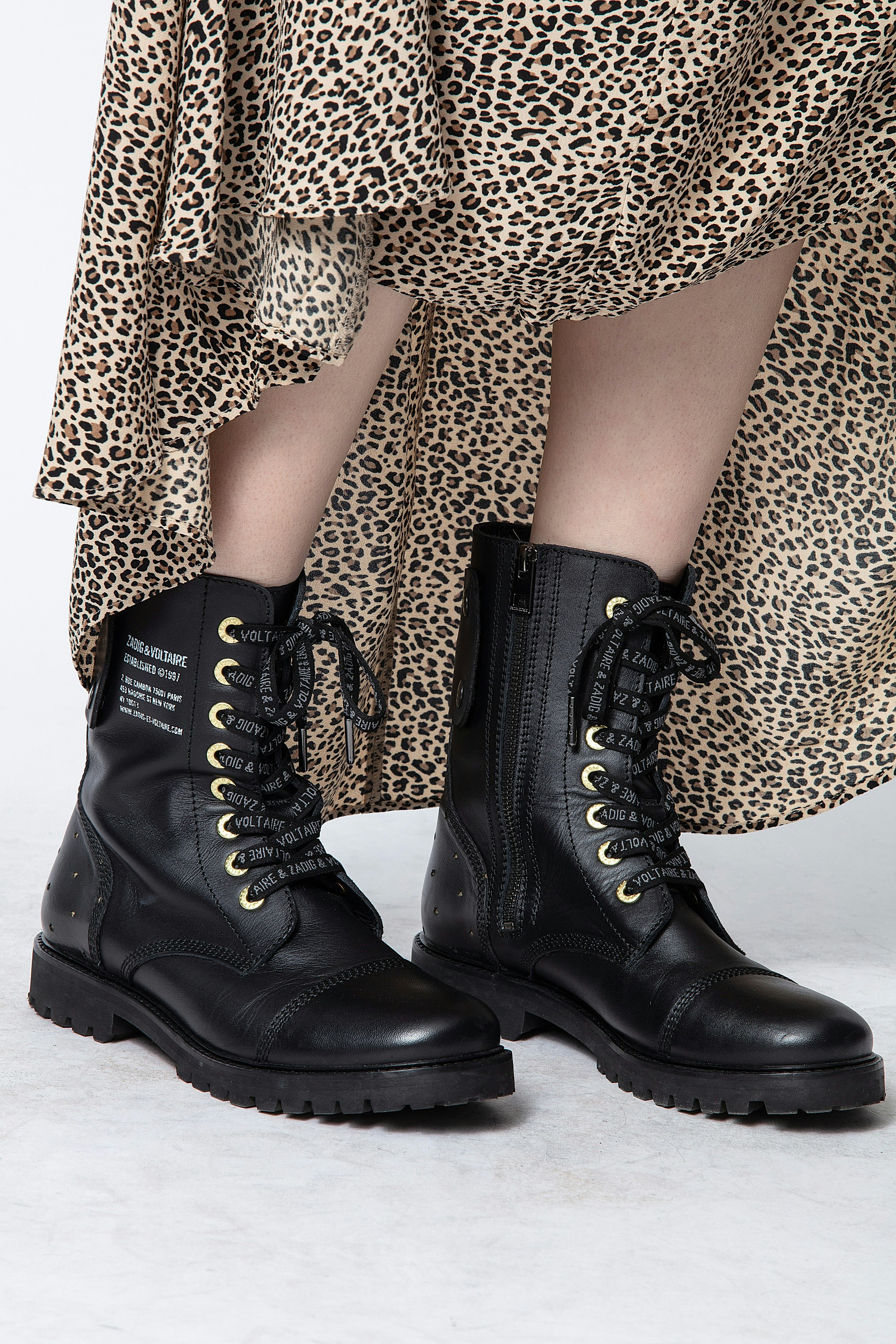 black ankle boots with stars