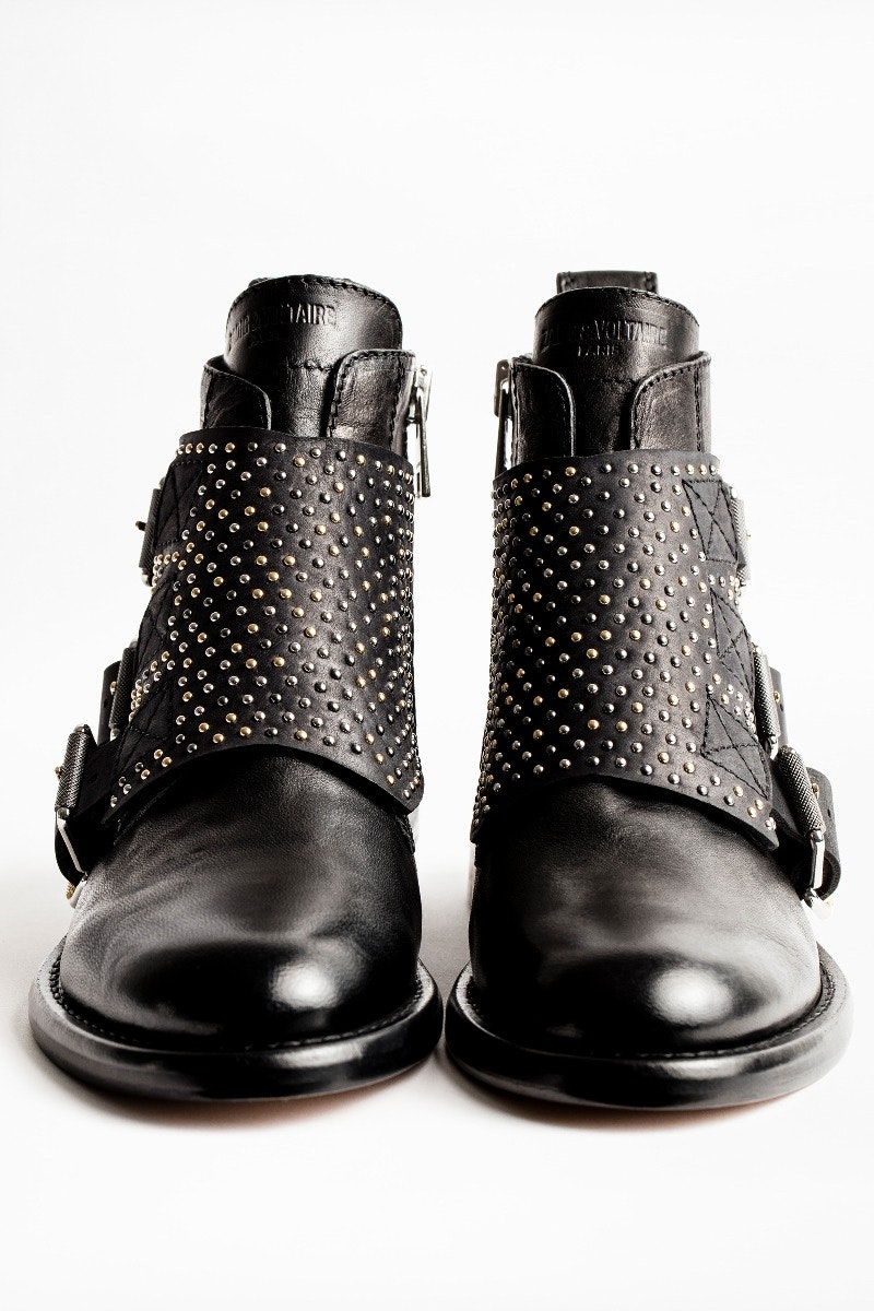 black chelsea boots with studs