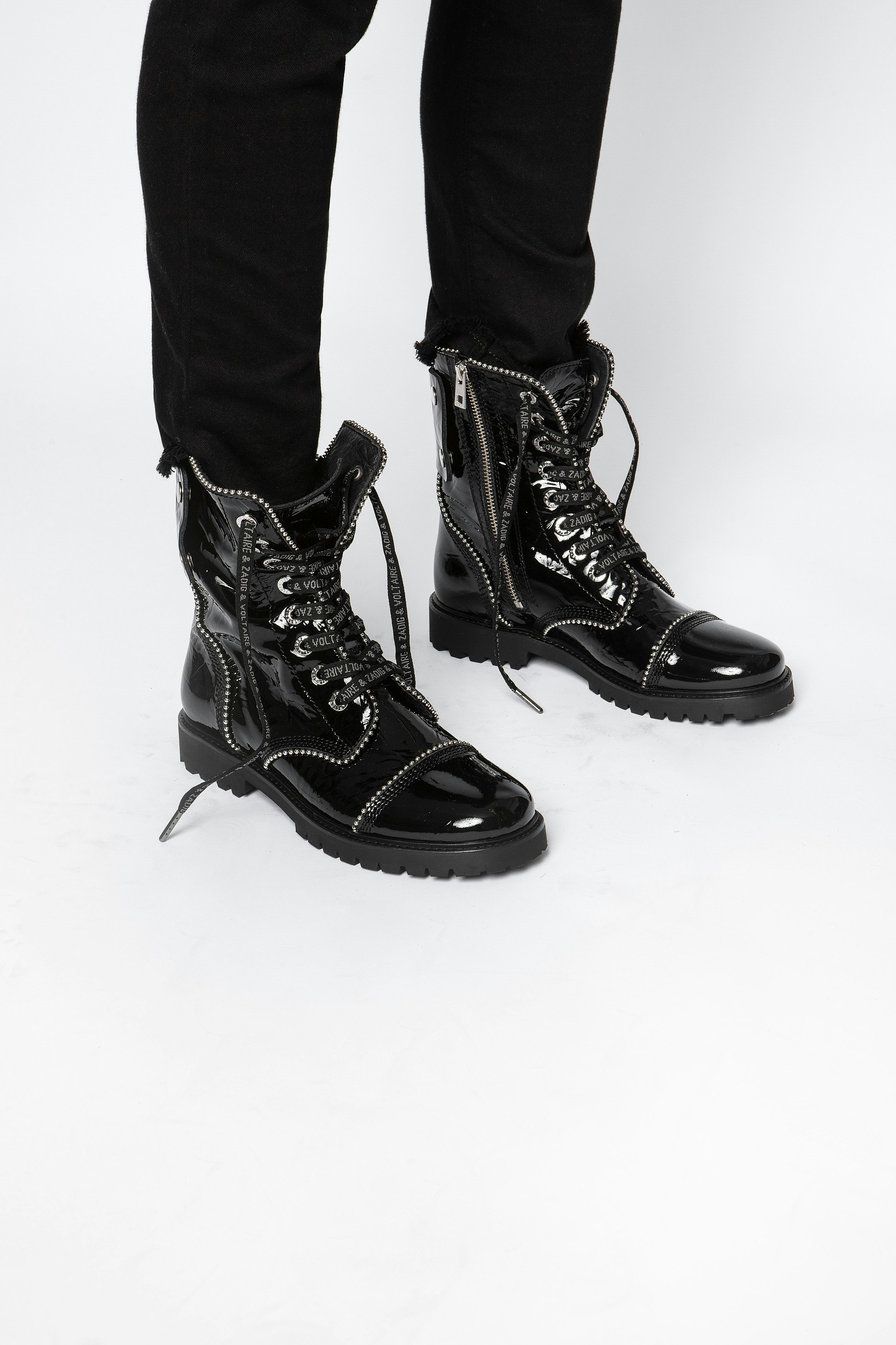 womens black boots with studs
