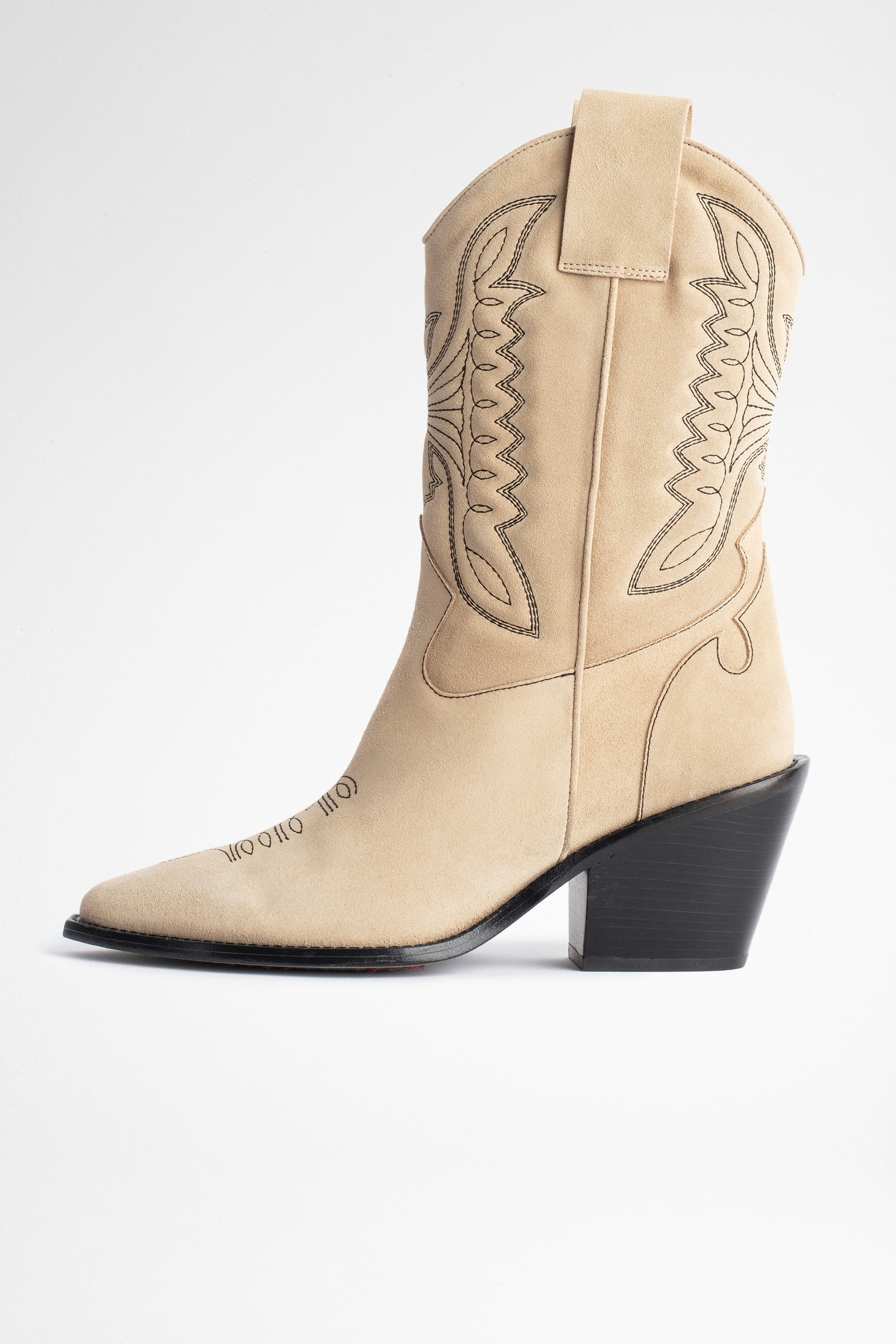 beige suede ankle boots